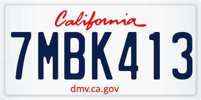 CA license plate 7MBK413
