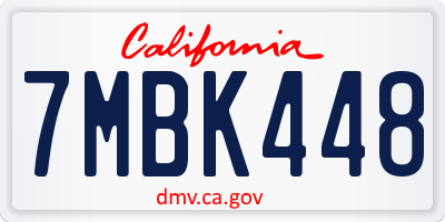 CA license plate 7MBK448