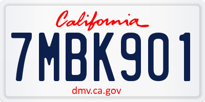 CA license plate 7MBK901