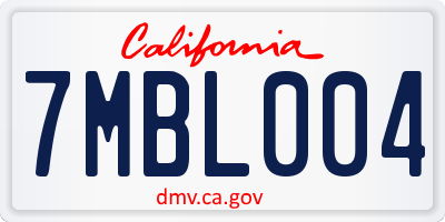 CA license plate 7MBL004