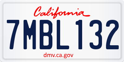 CA license plate 7MBL132