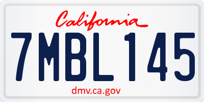 CA license plate 7MBL145