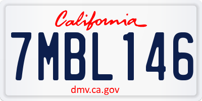 CA license plate 7MBL146