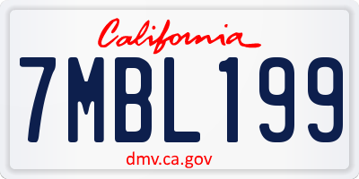 CA license plate 7MBL199