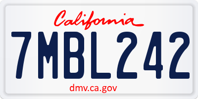 CA license plate 7MBL242