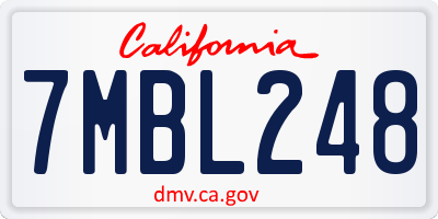 CA license plate 7MBL248