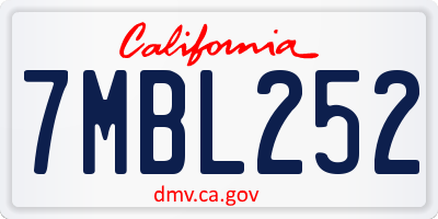 CA license plate 7MBL252