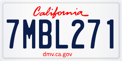 CA license plate 7MBL271