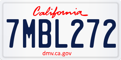 CA license plate 7MBL272