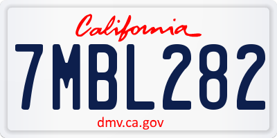 CA license plate 7MBL282