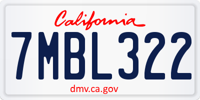 CA license plate 7MBL322