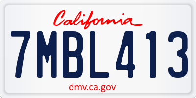 CA license plate 7MBL413