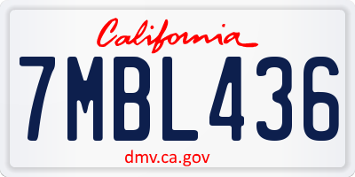 CA license plate 7MBL436