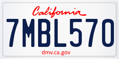 CA license plate 7MBL570