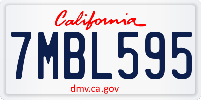CA license plate 7MBL595