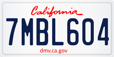 CA license plate 7MBL604