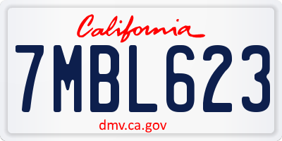 CA license plate 7MBL623