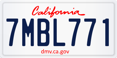 CA license plate 7MBL771