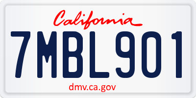 CA license plate 7MBL901