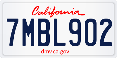 CA license plate 7MBL902