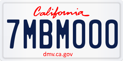 CA license plate 7MBM000