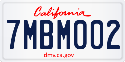 CA license plate 7MBM002
