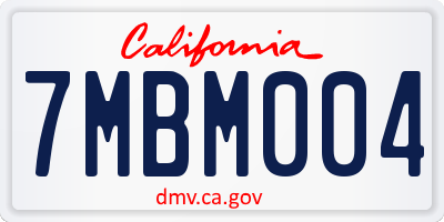 CA license plate 7MBM004