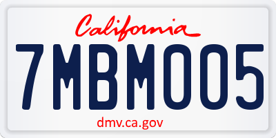 CA license plate 7MBM005