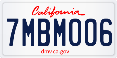 CA license plate 7MBM006