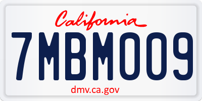 CA license plate 7MBM009