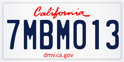 CA license plate 7MBM013