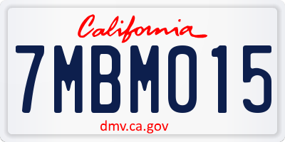 CA license plate 7MBM015