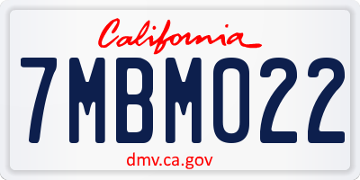 CA license plate 7MBM022