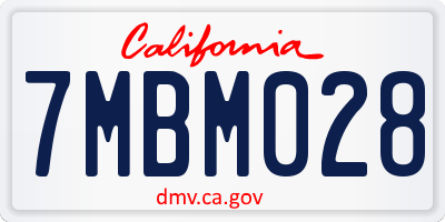 CA license plate 7MBM028