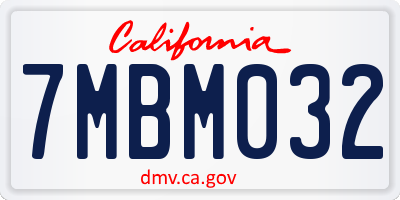 CA license plate 7MBM032