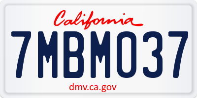 CA license plate 7MBM037