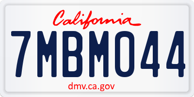CA license plate 7MBM044