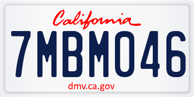 CA license plate 7MBM046