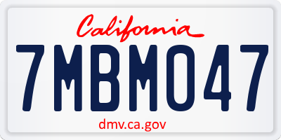 CA license plate 7MBM047