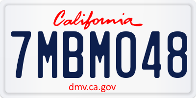 CA license plate 7MBM048