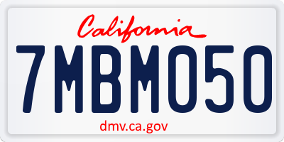 CA license plate 7MBM050