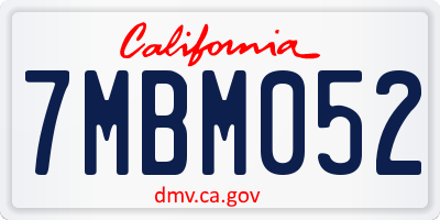 CA license plate 7MBM052