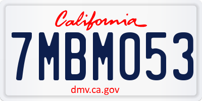 CA license plate 7MBM053