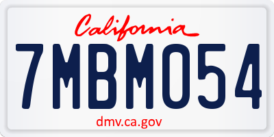 CA license plate 7MBM054