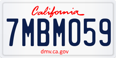 CA license plate 7MBM059