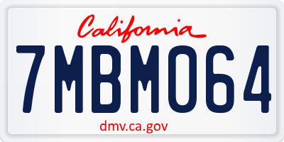 CA license plate 7MBM064