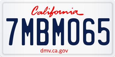 CA license plate 7MBM065