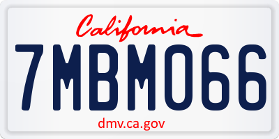 CA license plate 7MBM066