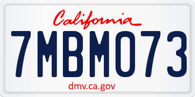 CA license plate 7MBM073