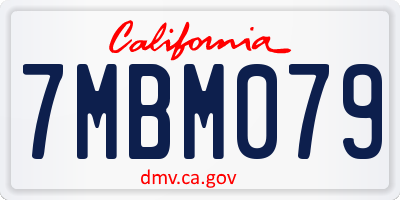 CA license plate 7MBM079